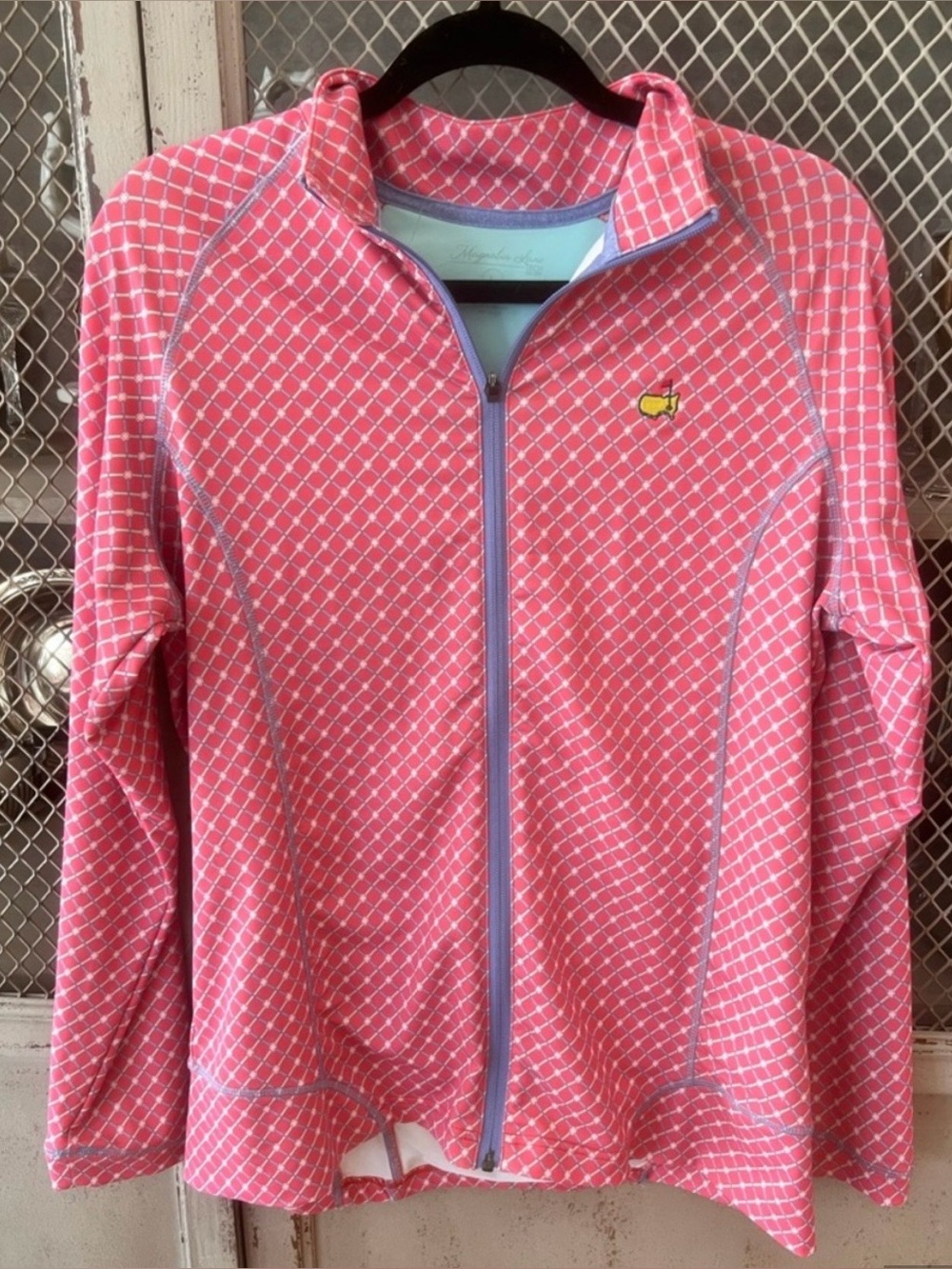 Pink Patterned Full-Zip Utility from Magnolia lane. Size L. Gently loved:)🥰 - Picture 10 of 11